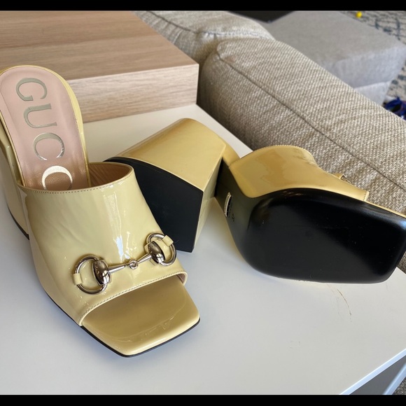 gucci yellow mules